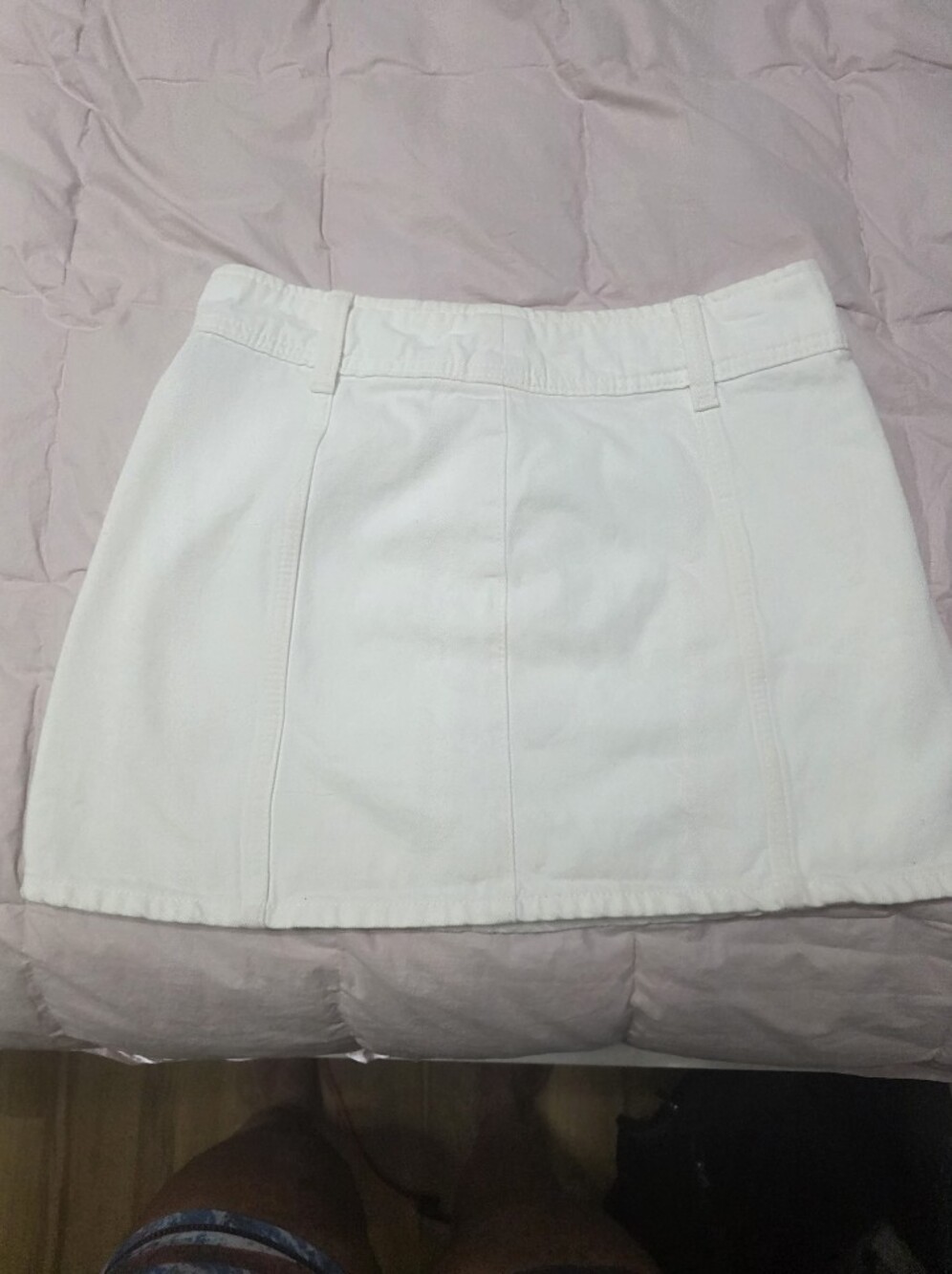 H&M White Mini Skirt with Belt Loops